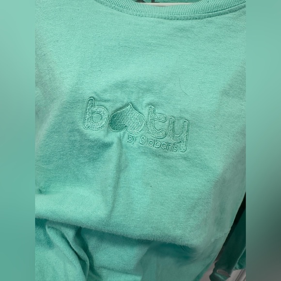 EUC Booty by Brabants S/M seafoam green/turquoise long sleeve shirt - Picture 2 of 4